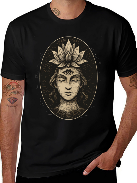 Third Eye Lotus Graphic Tee - Unisex Black T-Shirt