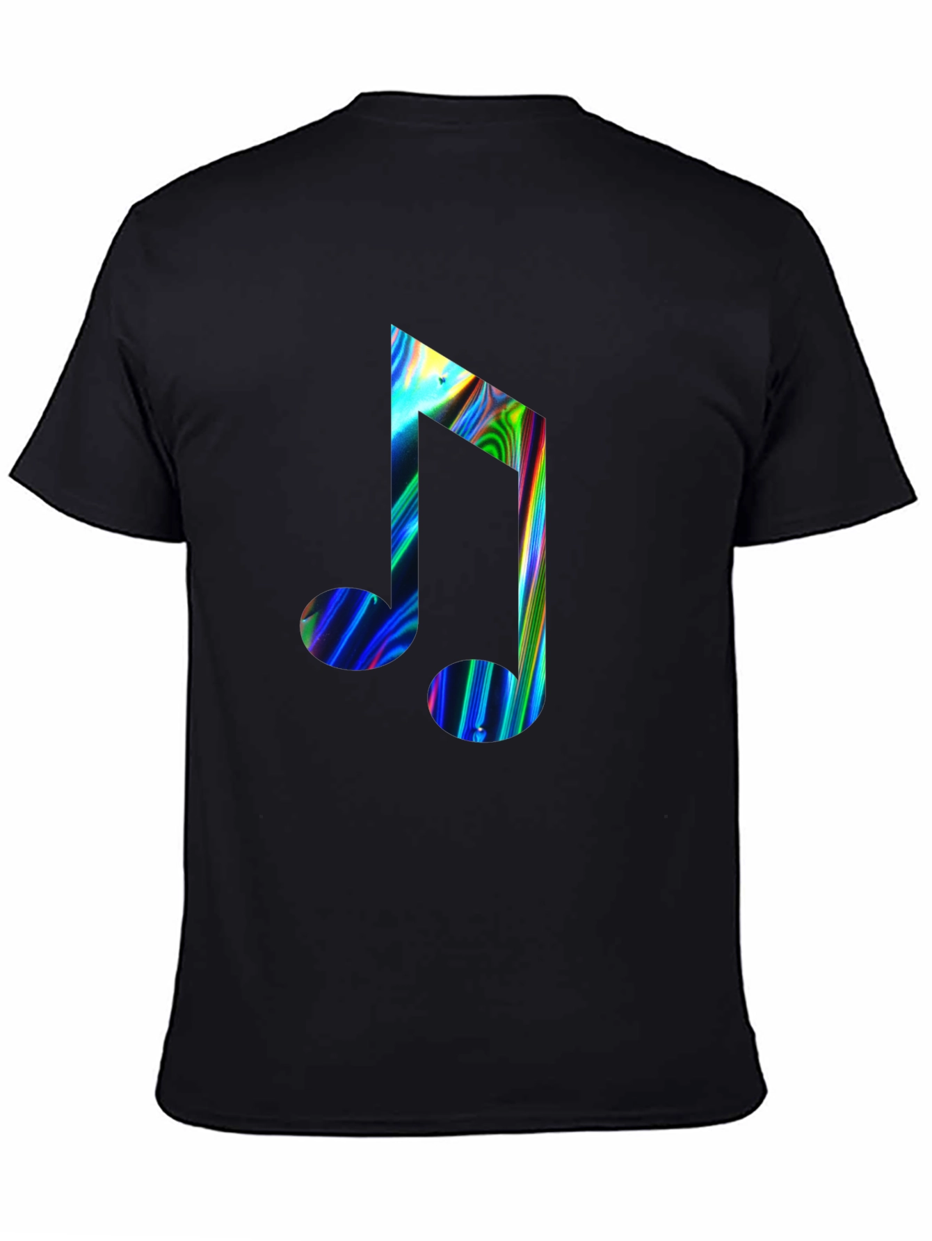 Vibrant Musical Note Black T-Shirt