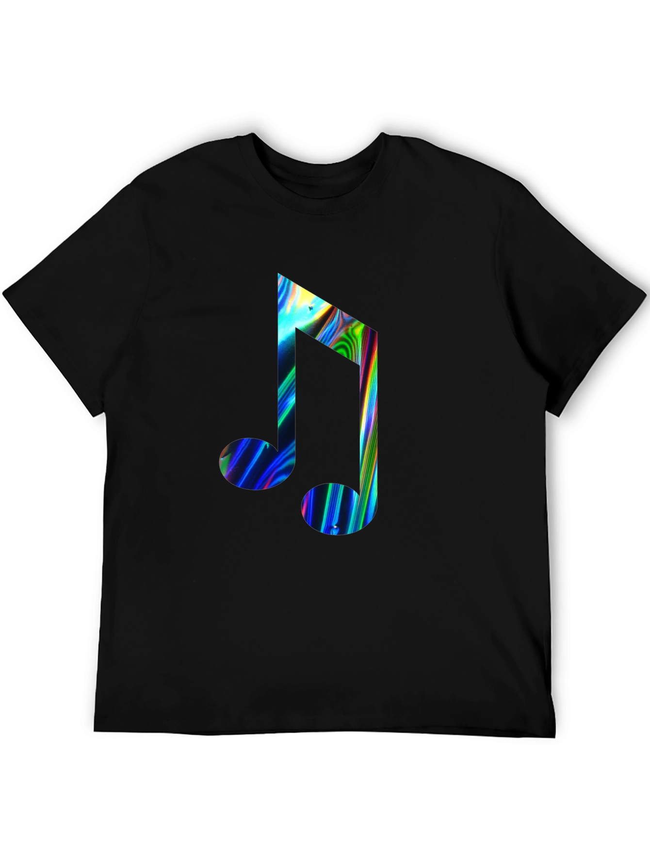 Vibrant Musical Note Black T-Shirt