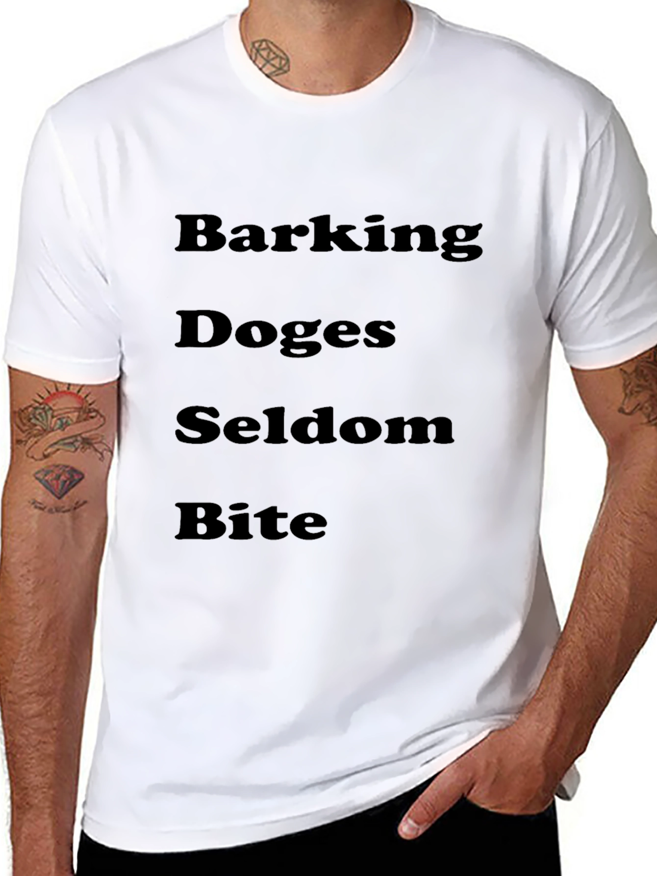 Barking Doges Seldom Bite Black T-Shirt