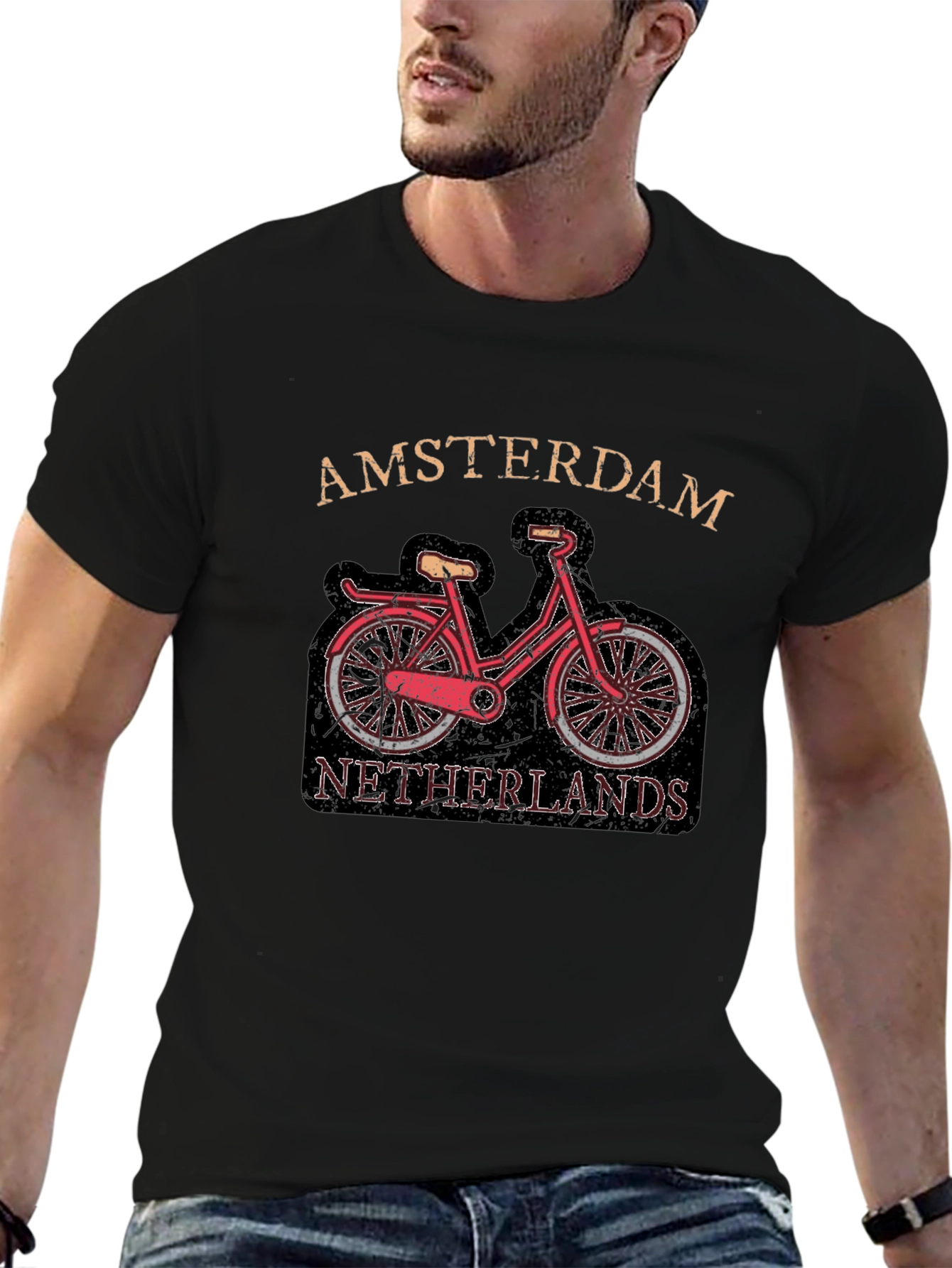 Amsterdam Netherlands Bicycle Graphic Tee