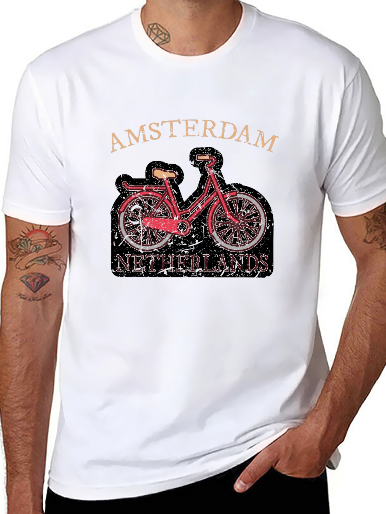 Amsterdam Netherlands Bicycle Graphic Tee