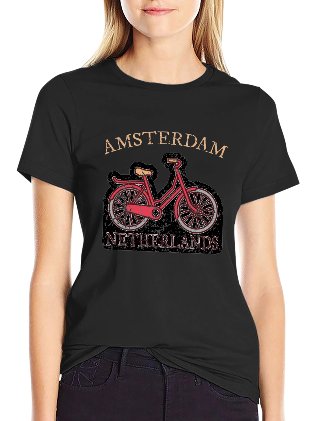 Amsterdam Netherlands Bicycle Graphic Tee