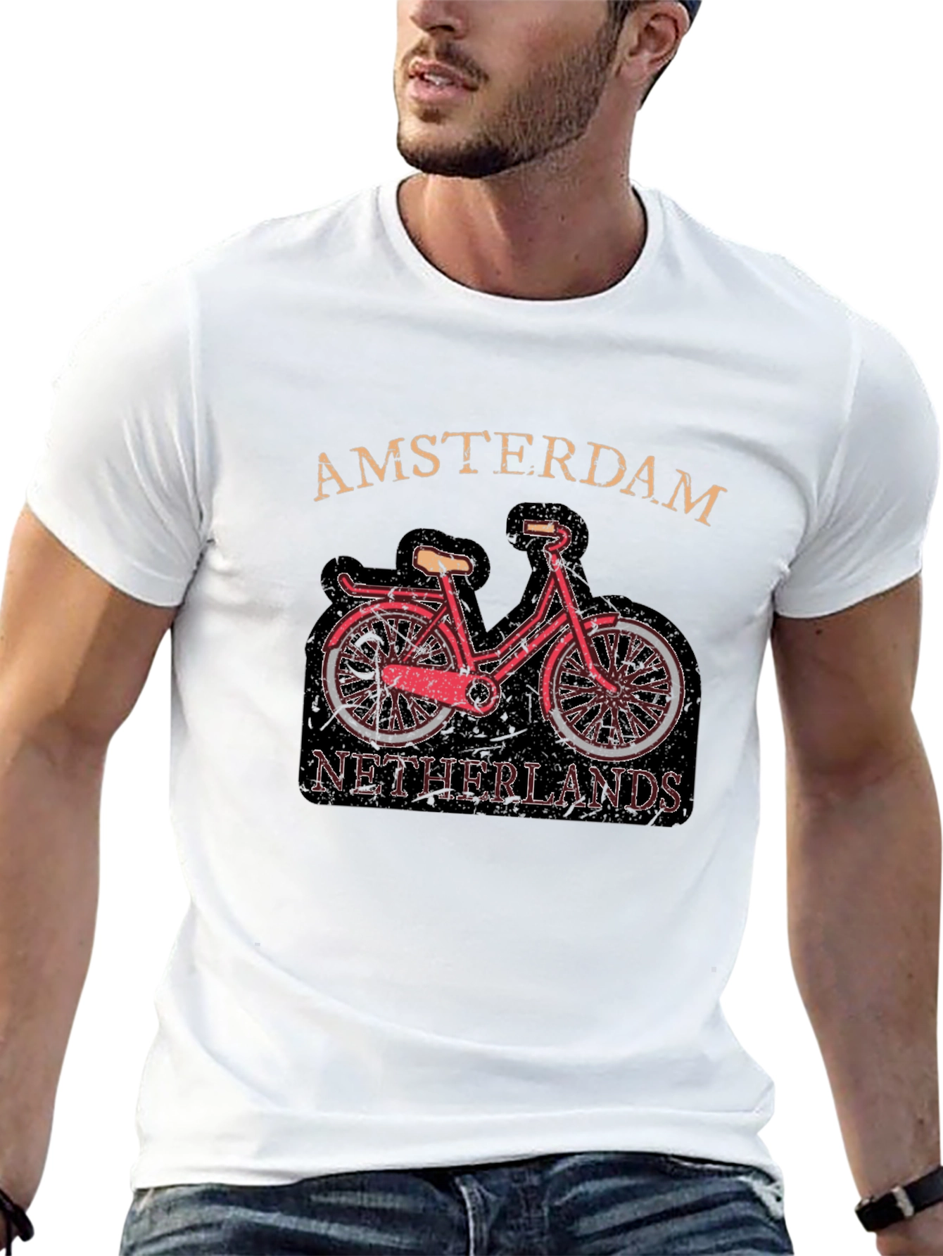 Amsterdam Netherlands Bicycle Graphic Tee