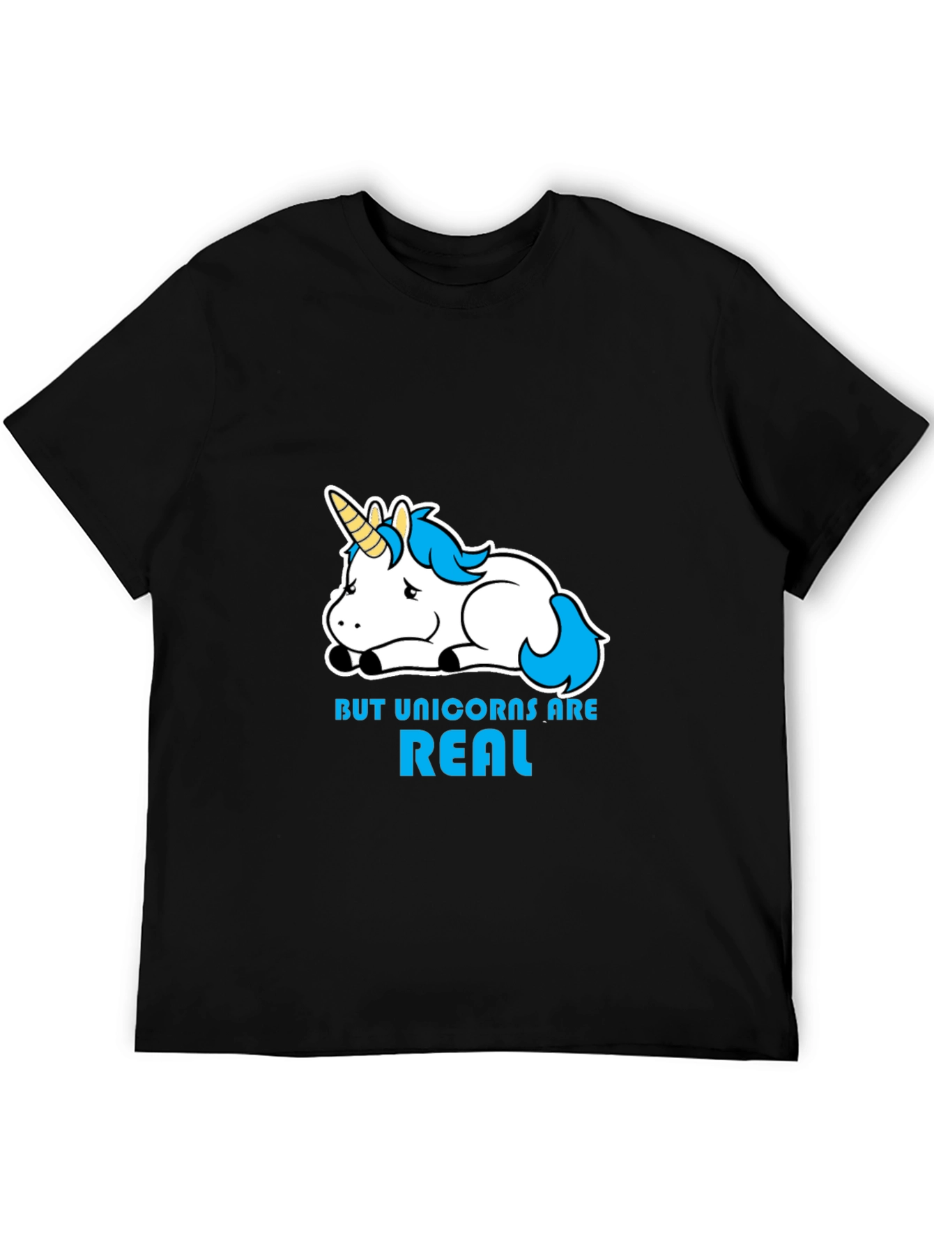 Unicorns Are Real Black T-Shirt