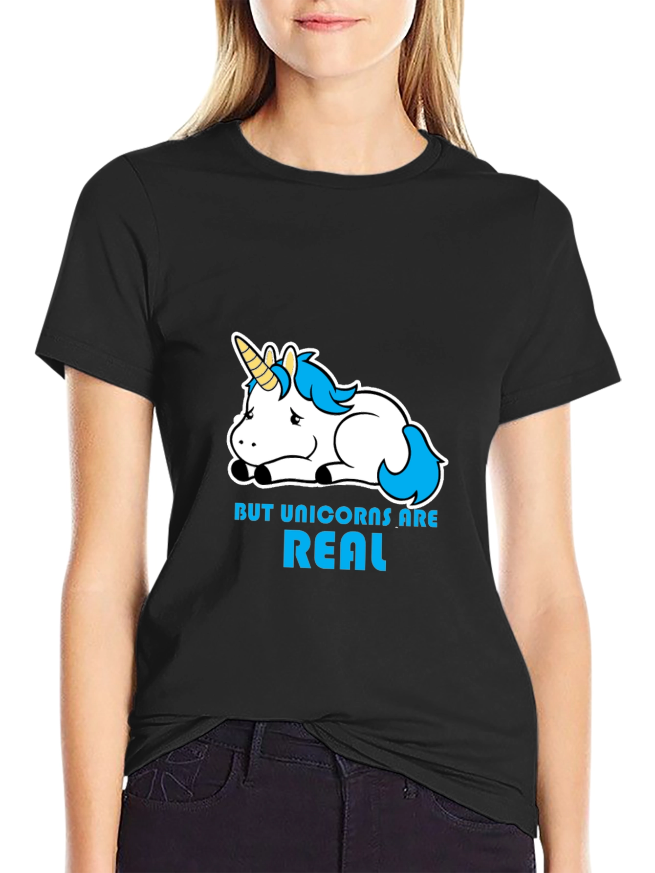 Unicorns Are Real Black T-Shirt