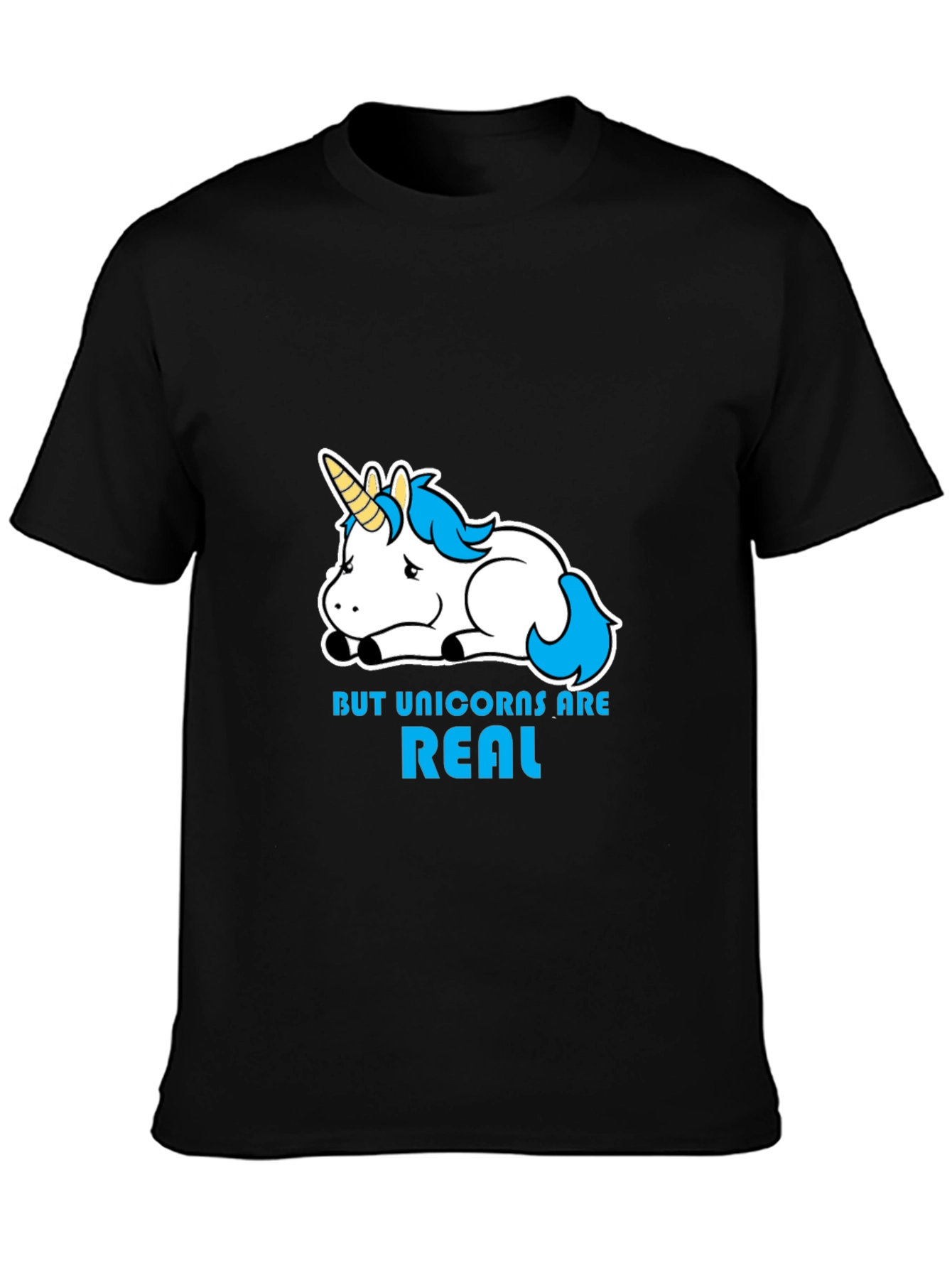 Unicorns Are Real Black T-Shirt
