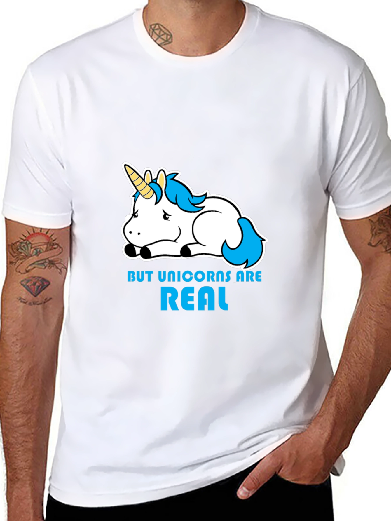 Unicorns Are Real Black T-Shirt