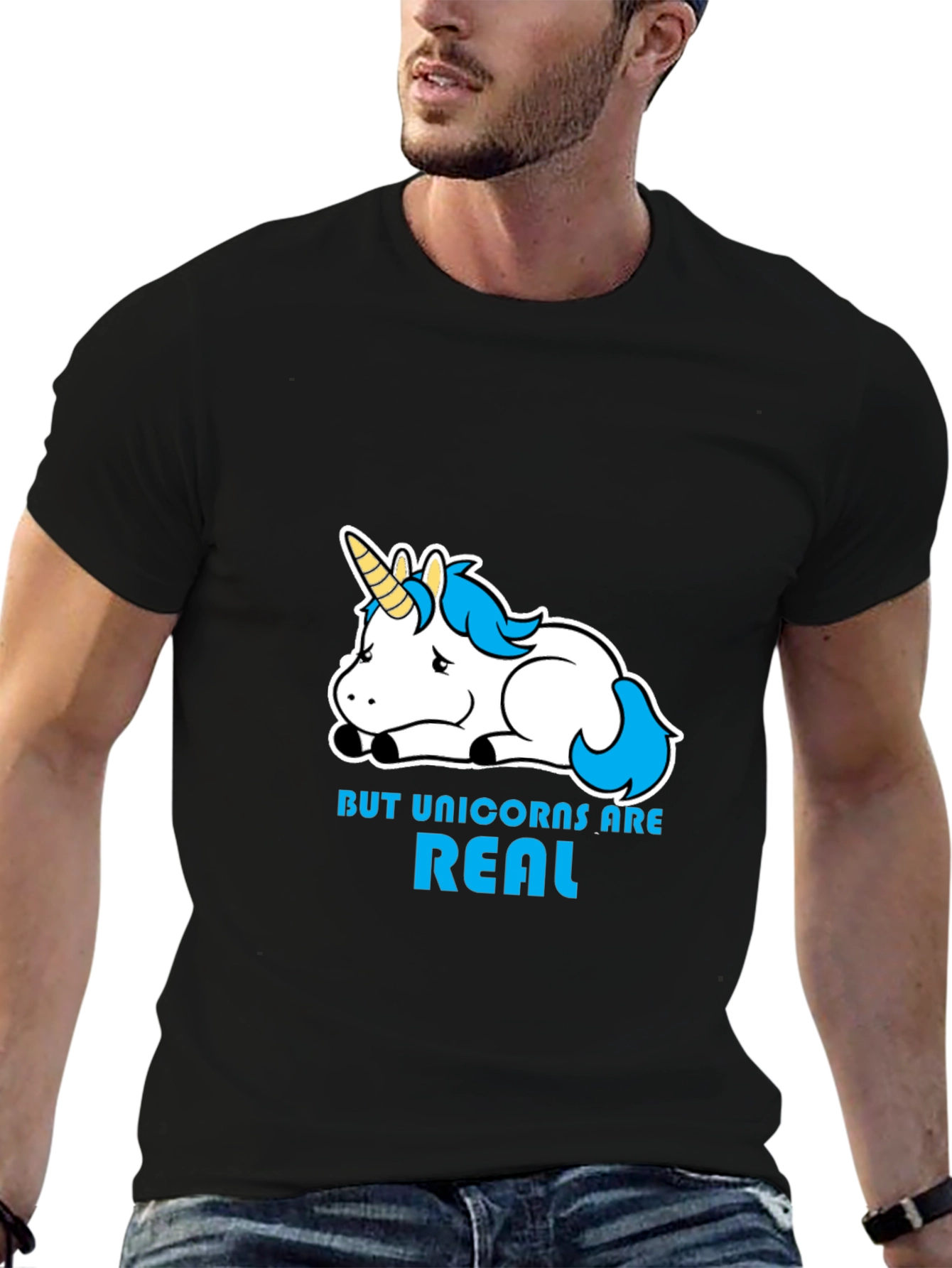 Unicorns Are Real Black T-Shirt