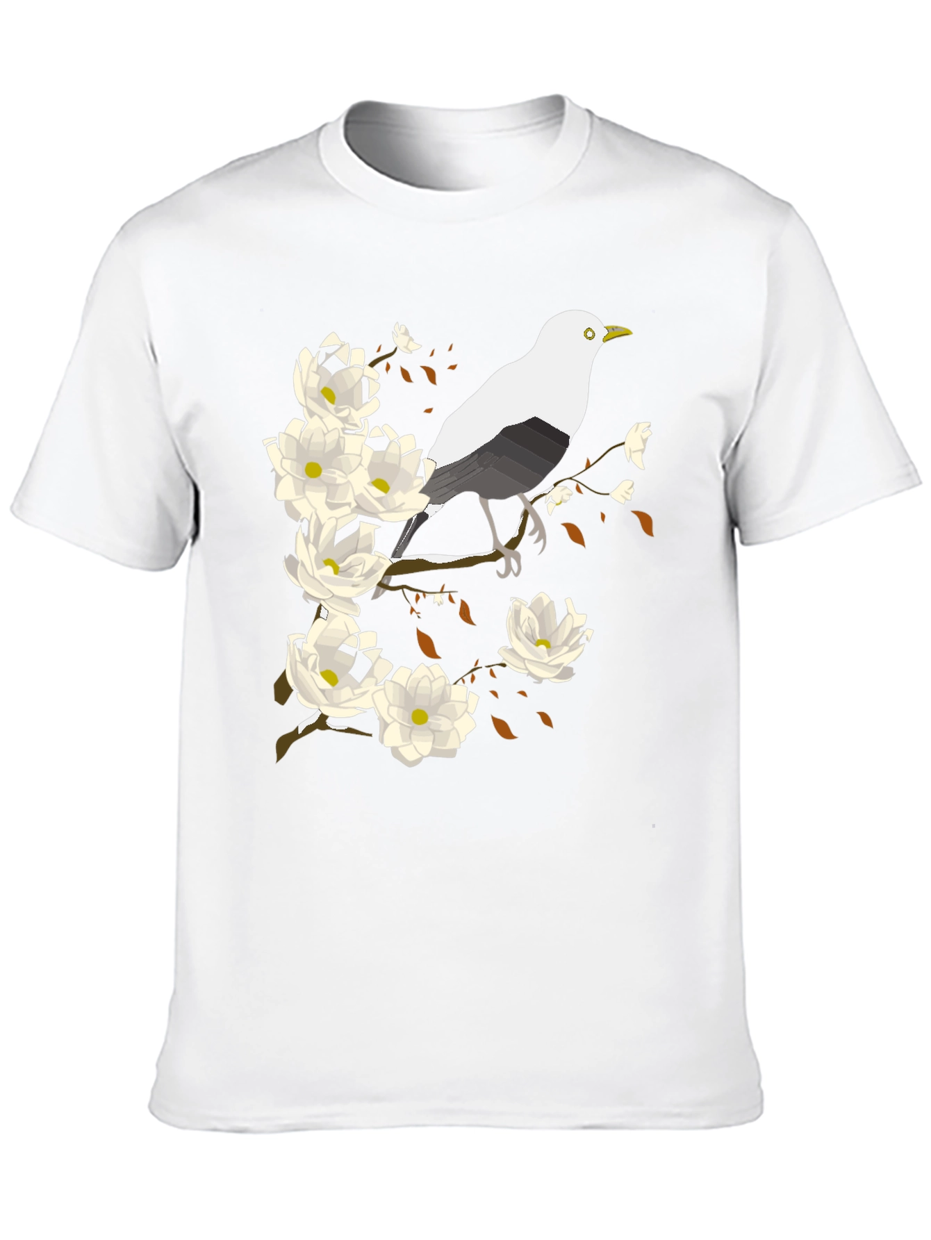 Bird and Blossom Graphic Tee - Black