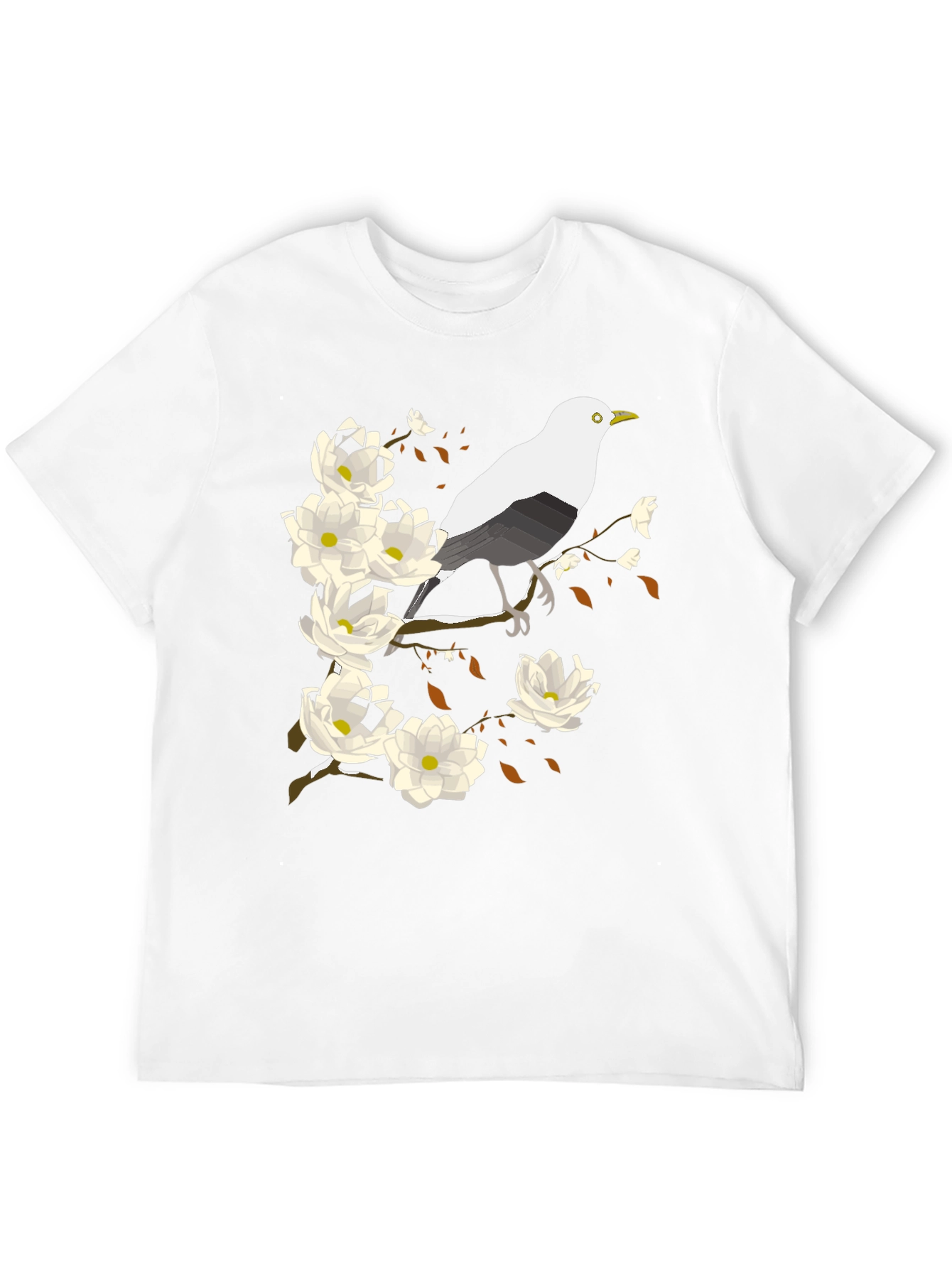 Bird and Blossom Graphic Tee - Black
