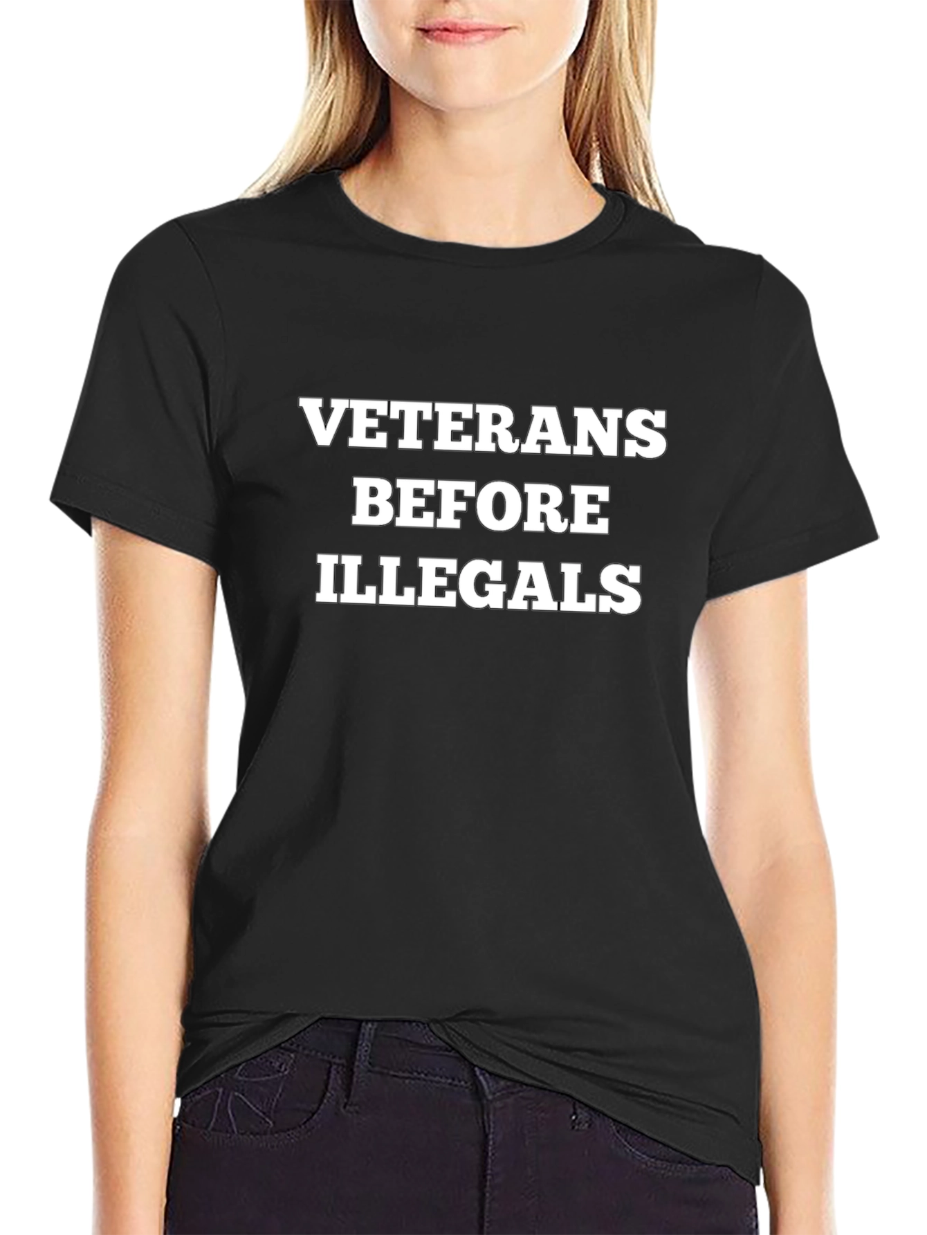 Veterans Before Illegals Graphic T-Shirt
