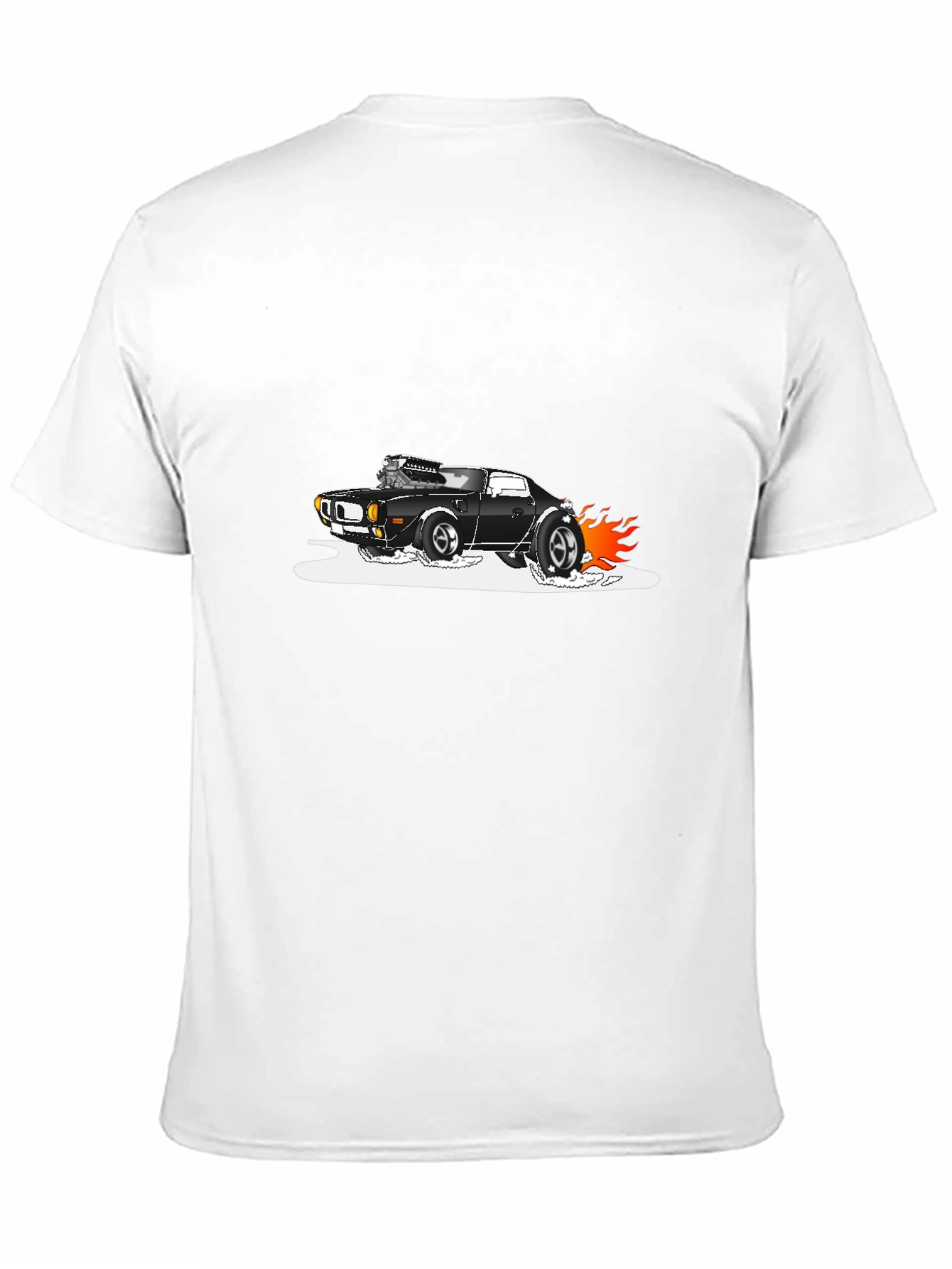 Black T-Shirt with Hot Rod Car Graphic