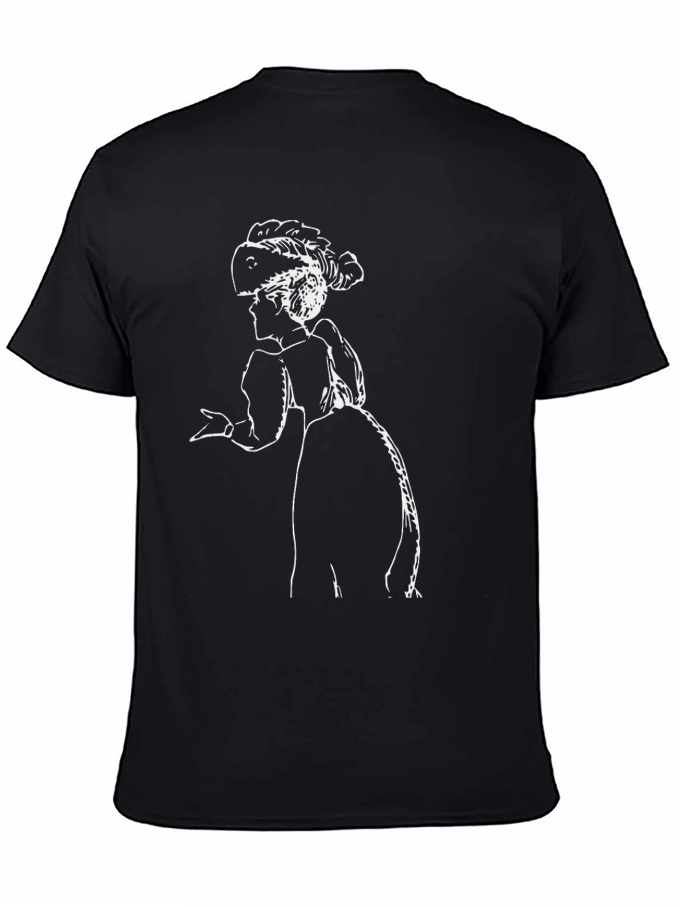 Victorian Lady Graphic Tee - Black Cotton T-Shirt