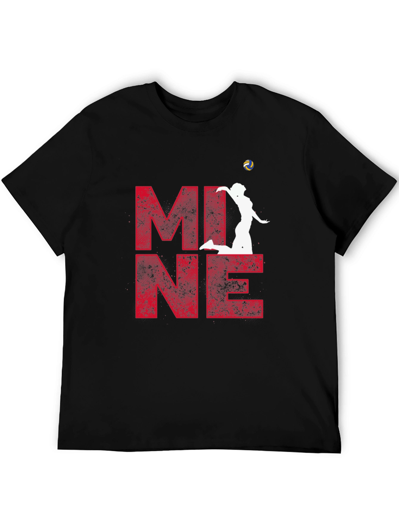 Volleyball Graphic Tee - MINE! Red & Black Shirt