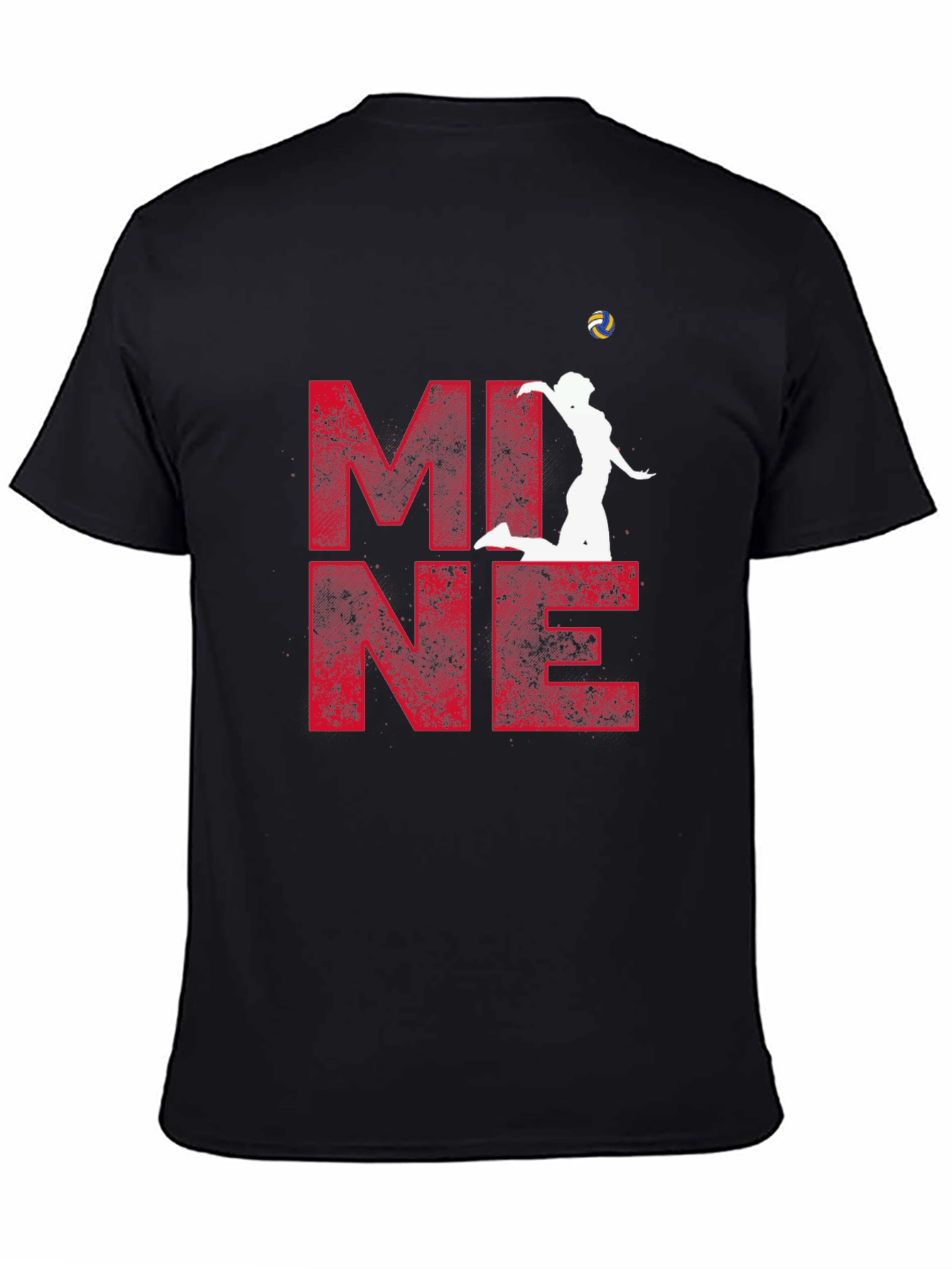 Volleyball Graphic Tee - MINE! Red & Black Shirt