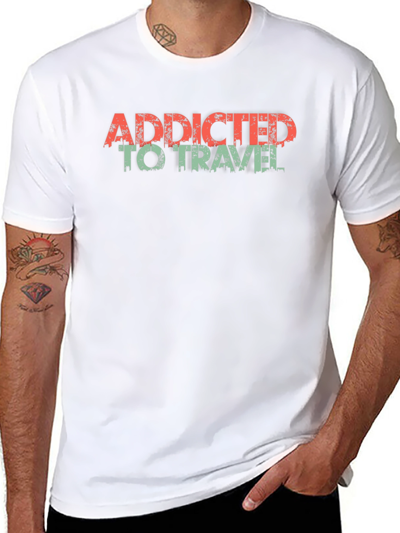 Addicted to Travel Graphic T-Shirt - Black