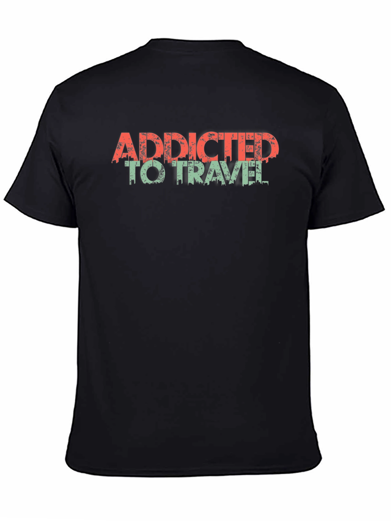 Addicted to Travel Graphic T-Shirt - Black