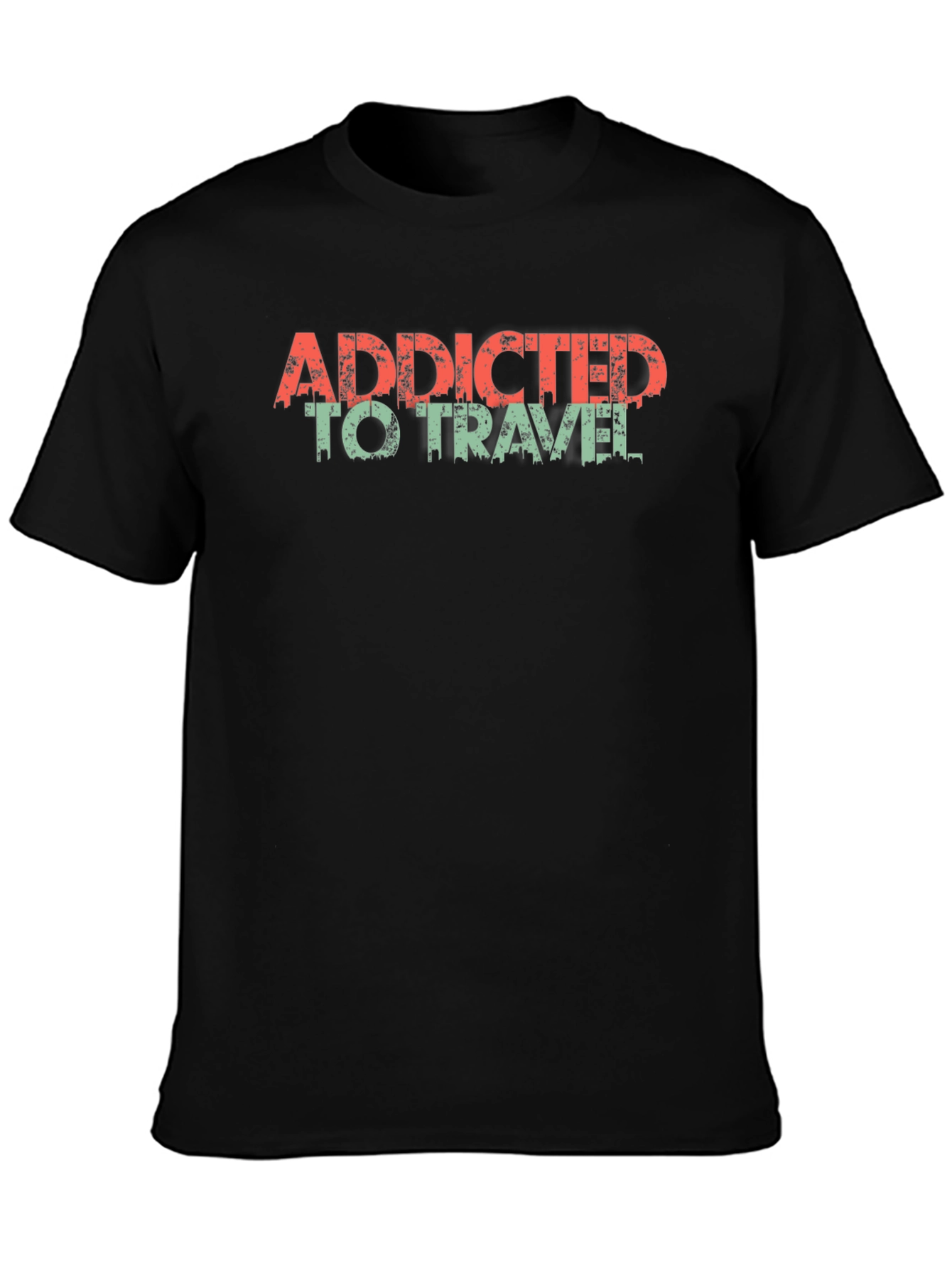 Addicted to Travel Graphic T-Shirt - Black