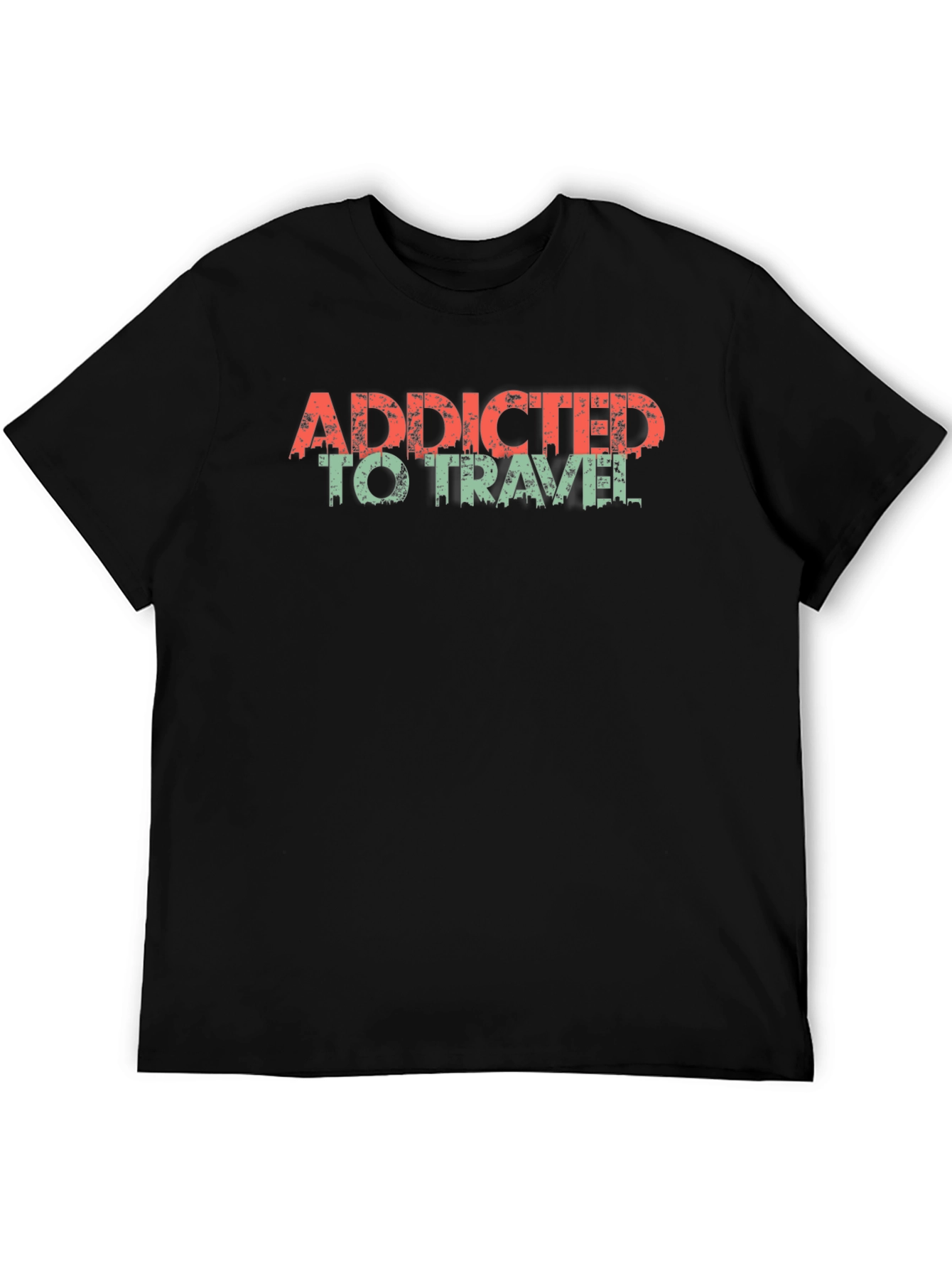 Addicted to Travel Graphic T-Shirt - Black