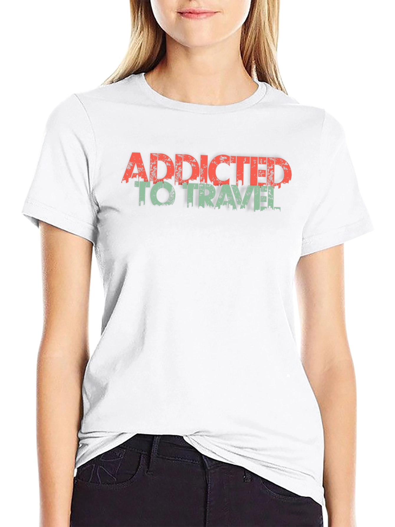 Addicted to Travel Graphic T-Shirt - Black